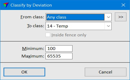TerraScan's Classify by Deviation routine
